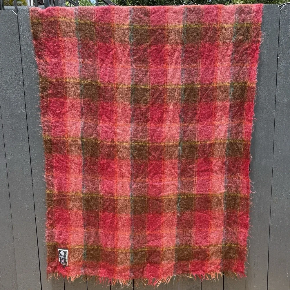 Whitley Willows Leisure Rug Plaid Mohair Wool Throw Blanket Tartan 100X68 Soft